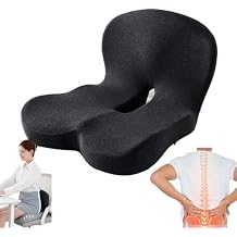 hwqsad 2-in-1 Back and Seat Cushion with Lumbar Support, Ergonomic Memory Foam Seat Cushion,Non Slip Breathable, No Flattening,for Office Chairs/Car/Long Trip/Desk Chair/Gaming Black