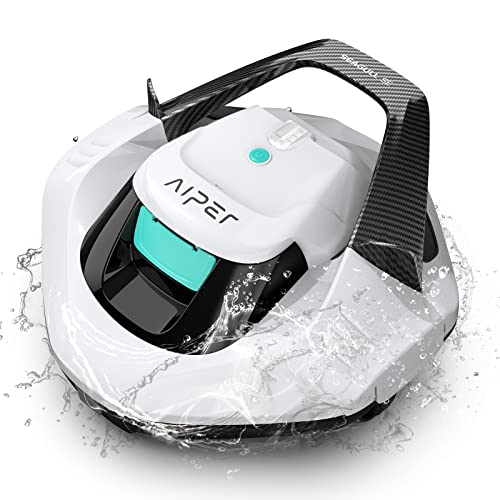 AIPER Cordless Robotic Pool Cleaner, Pool Vacuum with Dual-Drive Motors, Self-Parking, Lightweight, Perfect for Above In-Ground Flat Pools up to 40 Feet (Lasts 90 Mins)