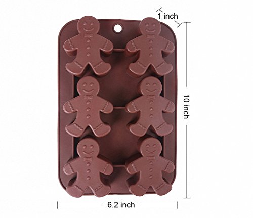 Gingerbread Man Silicone Mold - Moldfun Christmas Party Gingerbread Mold For Chocolates, Soaps, Cake Baking, Ice Cubes, Jello Shots, Muffins, Cookies #TOP3