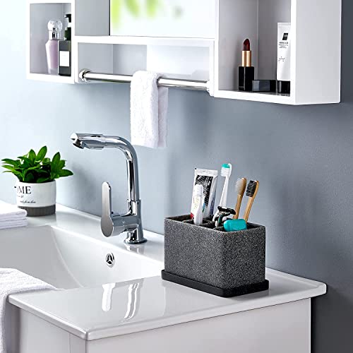 Zccz Toothbrush Holder, 6 Slots Toothbrush Holders For Bathrooms Tooth Brushing Holder Bathroom Organizer Countertop For Toothbrush, Toothpaste, Dental Floss, Razor, Comb, Makeup Brushes And More #TOP4