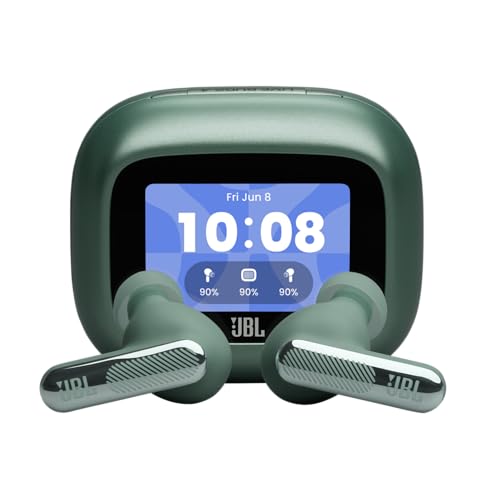 Image of JBL New Live Beam 4 TWS with Smart Charging Case, Hi-Res Audio, True Adaptive Noise Cancelling 2.0, 6-Mic Perfect Calls 2.0, Personi-Fi 3.0, BT 6.0, LE Audio,Auracast, Up to 48H Playtime, IP55, Green