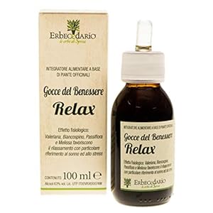 Gocce Del Benessere Relax con Valeriana e Biancospino, Integratore per dormire meglio Calmante e Rilassante, Gocce per dormire contro Agitazione, Nervosismo e Stress – Flacone 100ml
