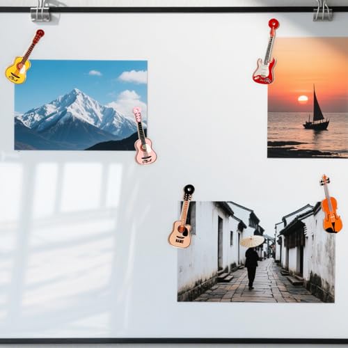Imán decorativo para refrigerador con diseño de guitarra miniatura 2