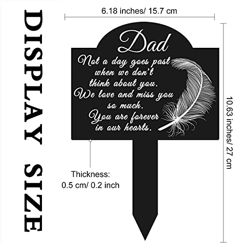 Memorial Stakes - Cemetery Grave Plaque Stake Markers - Cross Grave Markers For Outdoors Sympathy Garden Stake Waterproof, Garden Grave Decoration For Cemetery Outdoor Yard Decor (Feather) #TOP1