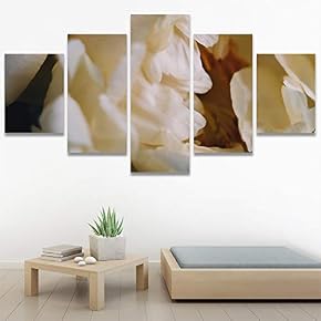 SIGNWIN 5 Panel Canvas Wall Art Yellow Petal...