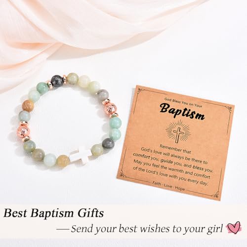 Leyung Christian Gifts for Women, Religious Rosary Cross Bracelet, Easter Basket Stuffers Baptism Confirmation First Holy Communion Christmas Birthday Gifts for Teen Girls3