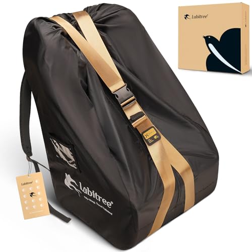 Image of Labitree Carseat Travel Bag for Airplane, Comfortable Car Seat Cover for Airplane Travel, 100% Breakproof Gate Check Storage Bags for Carseats