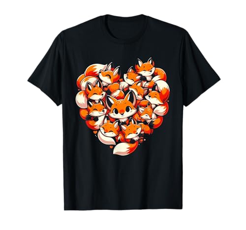 Fox Heart Animal Art Fox Lover Foxes Animaux sauvages T-Shirt