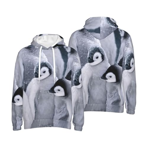Pull à manches longues homme avec imprimé pingouin et sweat à capuche