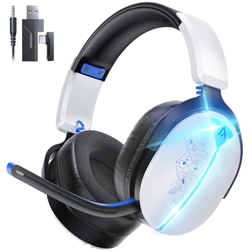 Buwnia Ultra-Light Universal 3-in-1 Wireless Headset for PS5/PS4/PC/Switch/Xbox, 2.4G+BT5.3+Wired,