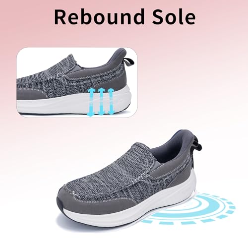 Gyeice Men's Slip on Loafers Walking Shoes with Arch Support | Casual Walking Sneakers | Comfortable Cushioning Shoes for Plantar Fasciitis US 7-134