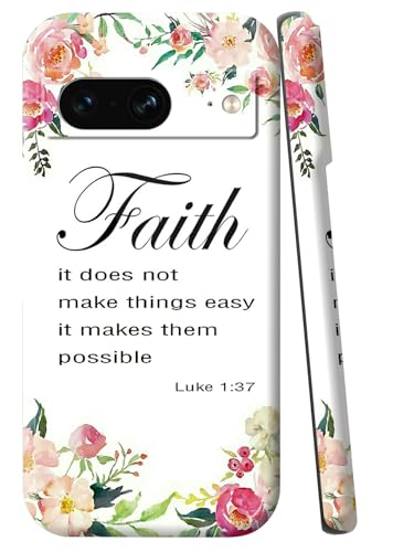 for Google Pixel 8 5G Phone Case 6.2" Slim Hard PC Wireless Charging Shell Girls Women Men Lightweight Shockproof Drop Protective Anti-Scratch Cover for Pixel 8 5G,1-37 Bible Verse Christian