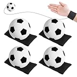 Xuqiakw 4PCS Wrist Ball on String for Soccer Party Favors,Rebound Ball with Strap for Soccer Team Gifts,Wrist Exercise Fun Outdoor Activity for Adults