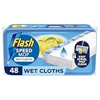 Flash Speedmop Wet Floor Cleaning Wipes, 48 Cloths (24x2), Antibac Lemon Multi-Surface, Trap & Lock Daily Dirt, Grease & Grime Without Getting Down On Your Knees