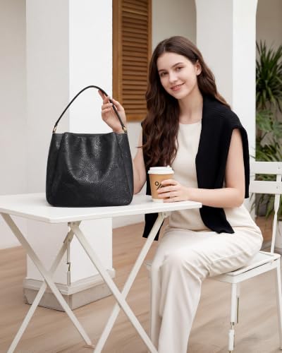 Image of LOVEVOOK Hobo Bag for Women with Three Large Compartments Waterproof Shoulder Handbags Purse for Work Shopping Travel