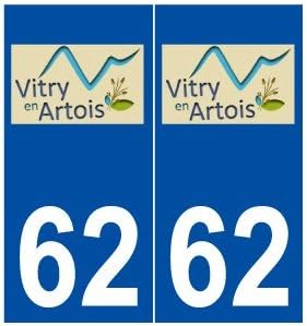 62 vitry-en-artois Sticker Plate Logo Stickers City
