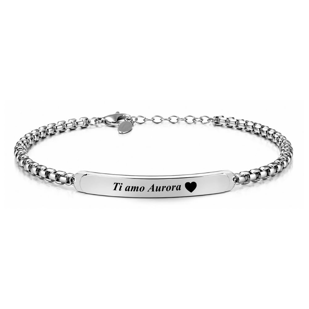Bracciale Uomo Personalizzato in Acciaio Inox con Incisione | Braccialetto Elegante Regolabile | Gioiello Maschile Personalizzabile | Idea Regalo per Lui bcc3033