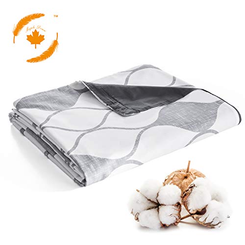 Maple Down Duvet Cover for Weighted Blanket (60''x80'' Duvet Cover, Grey Flower)