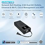 EzOutlet5-2R Dispositif de réinitialisation de l'alimentation intelligent avec réinitialisateur automatique, 2 NEMA Chaussettes 2.5A, Wi-Fi & Bluetooth & Application contrôlable via LAN/Cloud, Router Rebooter, Calendrier à distance pour les périphériques réseau.