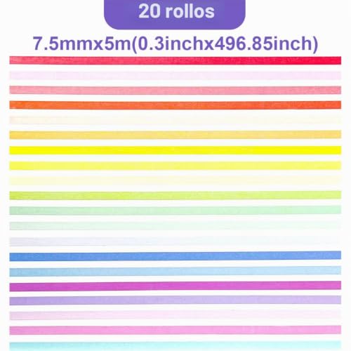 Miniatura 2 de 20 Rollos Washi Tapes, Cinta Adhesiva Decorativa, Cinta Adhesiva De Colores, Cinta De Enmascarar, Para Arte, Diarios Y Manualidades 5 M X 7,5 Mm Rollo