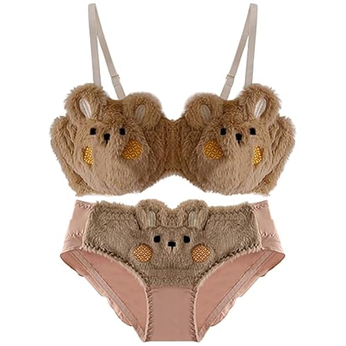 Image of GirlFriend Lingerie for Women Woolen Bra Panty Babydoll Lingerie Dress Cosplay with Panty Female Wedding Nightgown