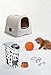 Curver petlife Katzentoilette mit Deckel, Katzenklo inklusive Schaufel, moderne Rattangeflecht-Optik, weiß, 51,5 x 38,5 x 40 cm