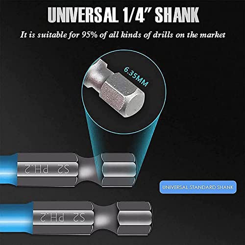 7 Pieces Magnetic Anti-Slip Drill Bit, Anti Slip Screw Extractor And Impact Tough Screwdriving Bit Set Ph2 Made Of S2 Alloy Steel #TOP5