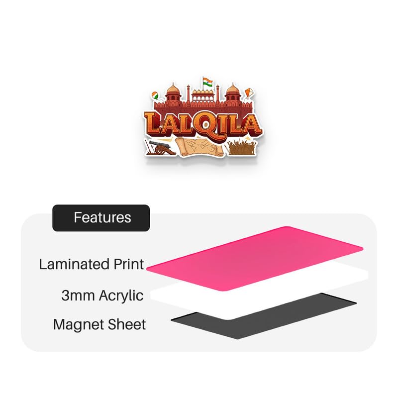 Image of Lalqila Fridge Magnets, Glossy Finish, Stylish Magnet for Fridge, Wardrobe & Metal Surfaces