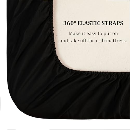 Drap-housse enfant microfibre doux infroissable pack de 2 Bedsum noir - 4