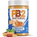 PB2 Natural Creamy Peanut Butter | All Natural Peanut Butter Spread | Healthy, Naturally Sweetened with Zero Added Sugar, Certified Gluten Free, Vegan (1-Pound Jar)