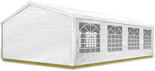 TOOLPORT Marquee Garden Tent 4x8 m Gazebo approx. 180 g/m² PE tarpaulin 100% waterproof white