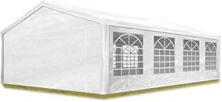 TOOLPORT Marquee Garden Tent 4x8 m Gazebo approx. 180 g/m² PE tarpaulin 100% waterproof white