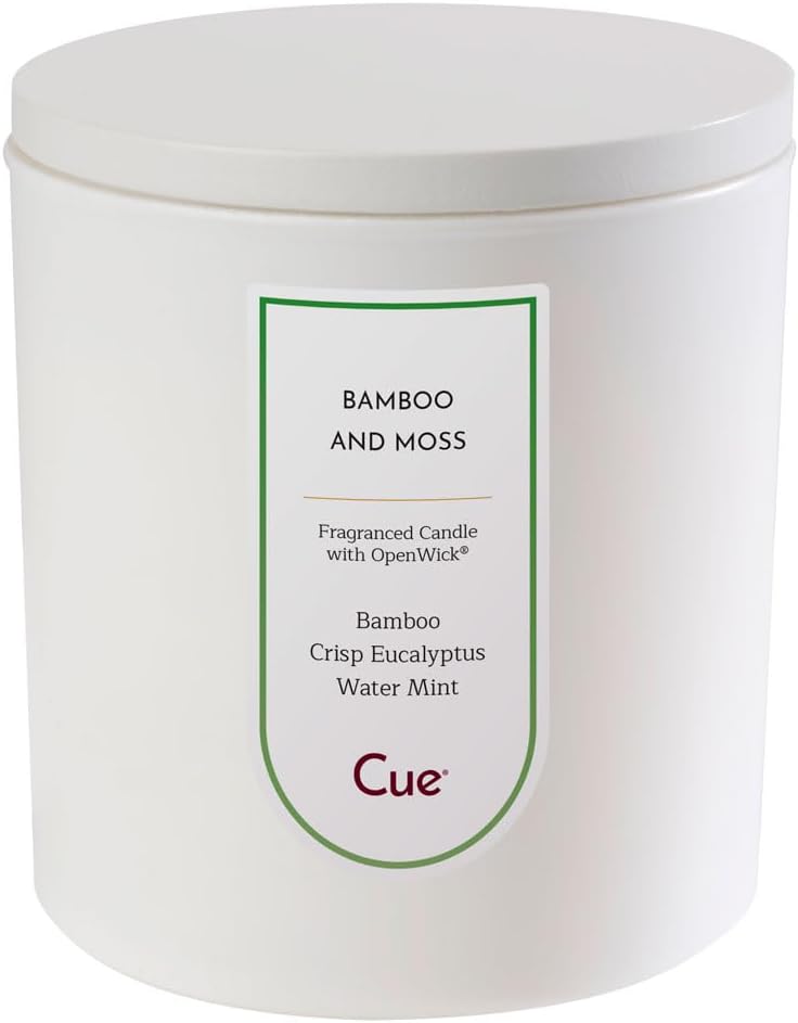 CUE Lavender Eucalyptus Scented Candle | Soy Coconut Wax Blend | Candle Gift for Women | Made in USA | 70 Hour Burn Time | 14oz White Color