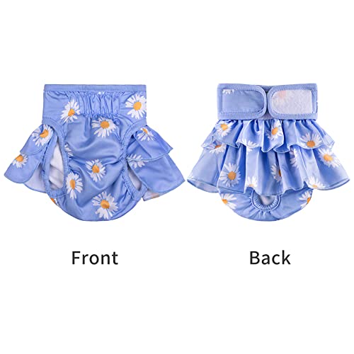BePetMia Waschbare Windeln für Hunde, Wiederverwendbare Hundewindeln, Umweltfreundliche Damenbinden Höschen, Hygiene-Unterhose für Hunde in Hitze (XS: 20-35cm, Blau)