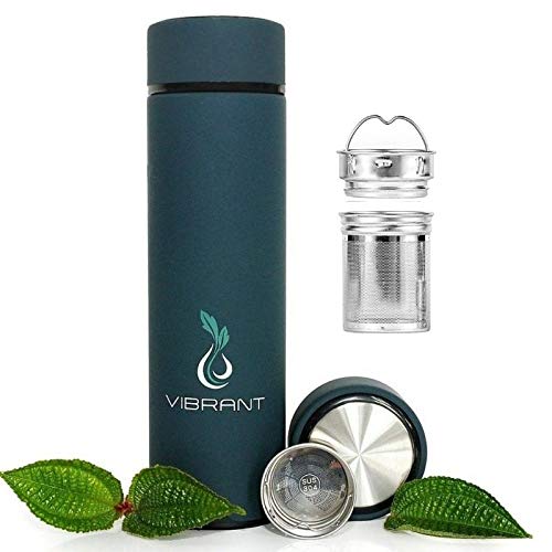 VIBRANT ALL IN ONE Travel Mug - TEA INFUSER Bottle WITH 2 PIECE
