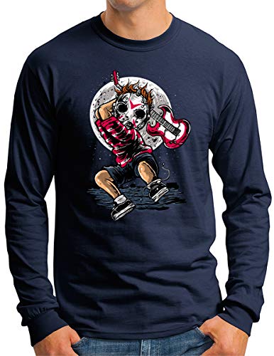 T-shirt à manches longues homme, motif masque horreur de guitare et style rock Friday 13th