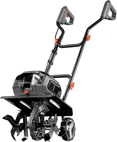 Cordless Garden Tiller Cultivator Compatible with Dewalt 20v Max Battery (Tool Bare) 14.2'' Width 8.7'' Depth 16 Steel Tines