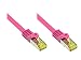 Produktbild Good Connections RJ45 Ethernet LAN Patchkabel mit Cat. 7 Rohkabel und Rastnasenschutz RNS, S/FTP, PiMF, halogenfrei, 500MHz, OFC, 10-Gigabit-fähig (10/100/1000/10000-Base-T Ethernet Netzwerke) - z.B. für Patchpanel, Switch, Router, Modem - magenta, 10 m
