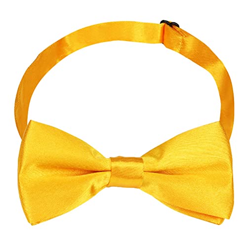 Wevswe Boys Yellow Bow Ties Pre-Tied Style Formal Satin Classic Bowtie Adjustable Bowties #TOP1