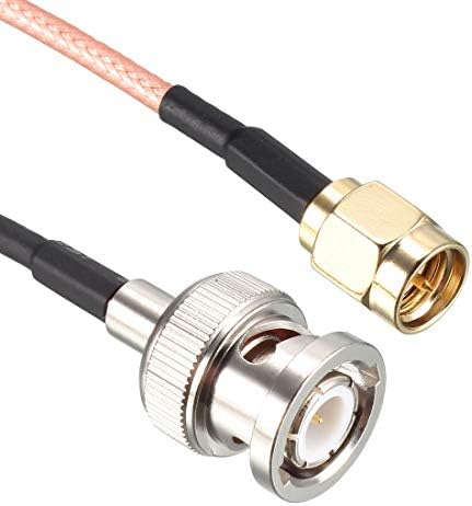 sourcing map RG316 Coaxial Cable with BNC Male to SMA Male Connectors 50 Ohm 3 Ft 2pcs