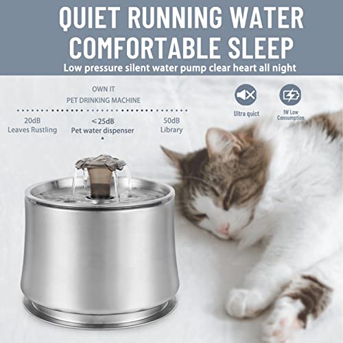 Fuente de agua para gatos acero inoxidable 2.5L miniatura 5