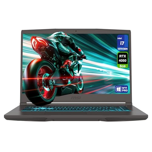msi Laptop delgada para juegos de 15, Intel Core i7-13620H, 32 GB DDR4 RAM, SSD PCIe de 2 TB, pantalla FHD de 15.6 pulgadas (1920 x 1080) de 144 Hz, Nvidia G-Force RTX 4050, teclado retroiluminado