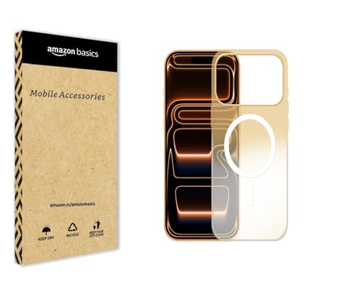 Image of amazon basics Paper Thin Case Cover for iPhone 17 Pro | Matte Finish | Gradient Case, Shaded Color | Compatible with magsafe | (Orange White, iPhone 17 Pro)