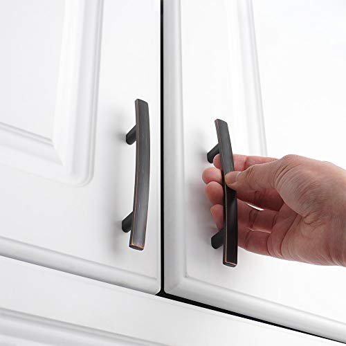 Koofizo Curved Bar Cabinet Pull - Oil Rubbed Bronze Furniture Arch Handle, 3 Inch/76mm Screw Spacing, 10-Pack for Kitchen Cupboard Door, Bedroom Dresser Drawer, Bathroom Wardrobe Hardware - Thumbnail 5