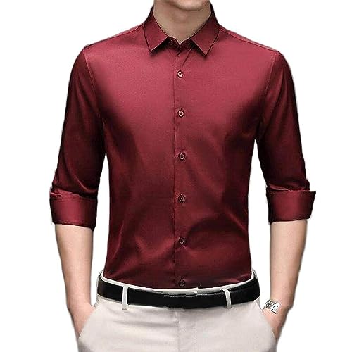 Chemise d'affaires respirante sans repassage et lisse pour homme