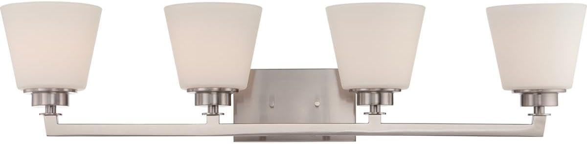 Nuvo 60/5453 Three Light Vanity, 3Lt, Satin White Glass Brushed Nickel