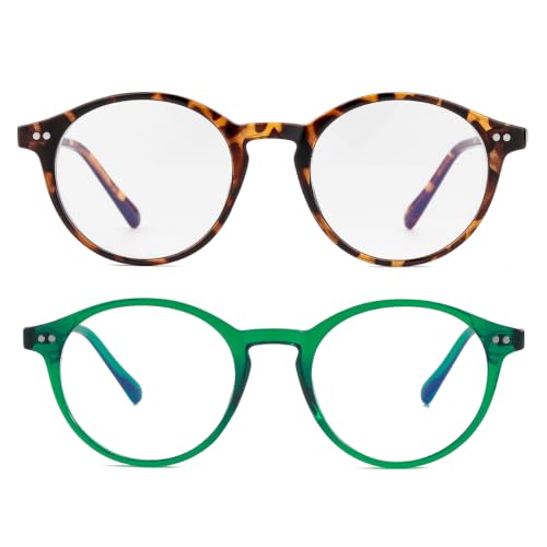 Image of Blue Light Glasses for Men Women, Vintage Round Frame Eyeglasses | Blue Light Blocking Glasses, Lightweight TR90 Frame, Work Gaming Daily Screen Office Computer Use