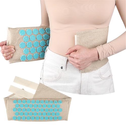 Cinturón de masaje de acupresión de cintura, almohada de apoyo lumbar ajustable, correa de acupresión, puntos de presión puntiagudos, tapete de acupuntura, cinturón de cintura para alivio del dolor de