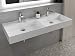 Produktbild Aqua Bagno | Doppelwaschbecken weiß, Loft Air Design, Modernes Keramik Waschbecken, Waschtisch eckig | 121 x 46 cm