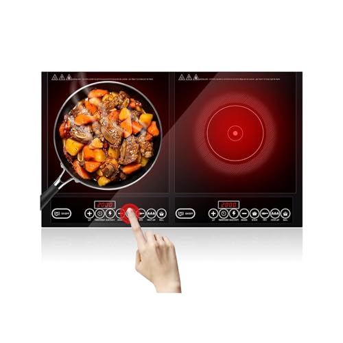 La mejor selección de Estufa Electrica Coppel Top 5. 44 Gurkitsy Parrilla de Induccion, Parrilla de Inducción Eléctrica Doble, Panel de Control con Sensor Táctil, Temporizador 24 Horas, Estufas Electricas Modernas con 9 Niveles